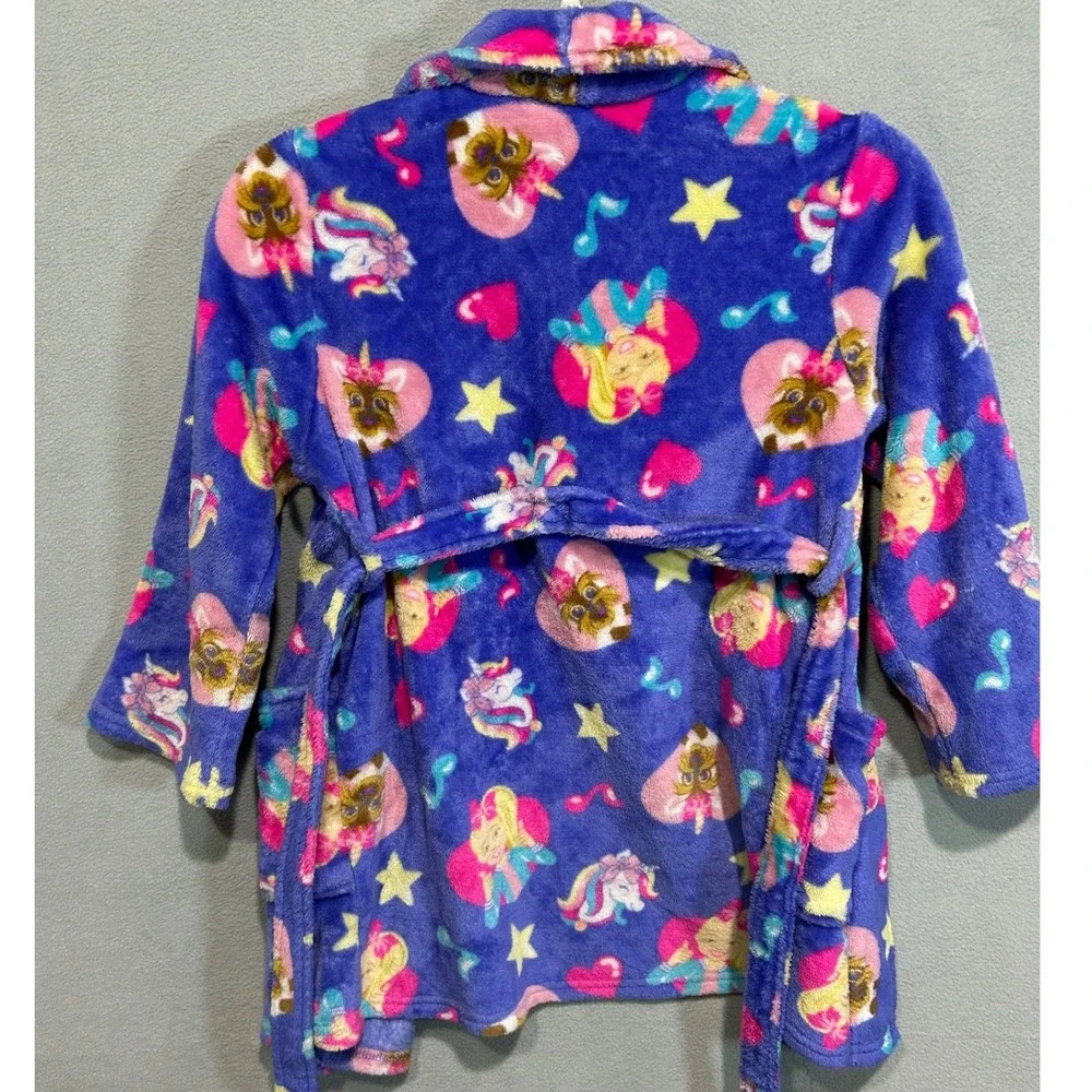 JoJo Siwa Robe and Purse Set Girls 6/6X Purple Unicorn Glitter Ice Cream Cone